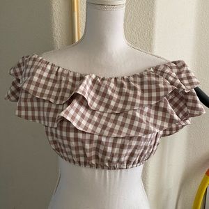 LF plaid tube top